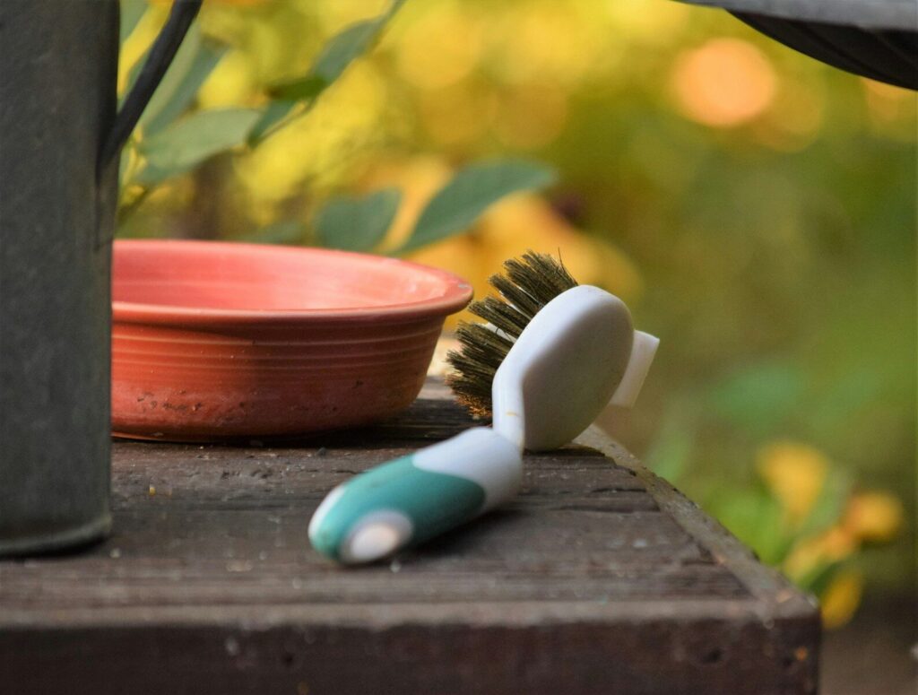 a toothbrush sitting on top of a wooden table